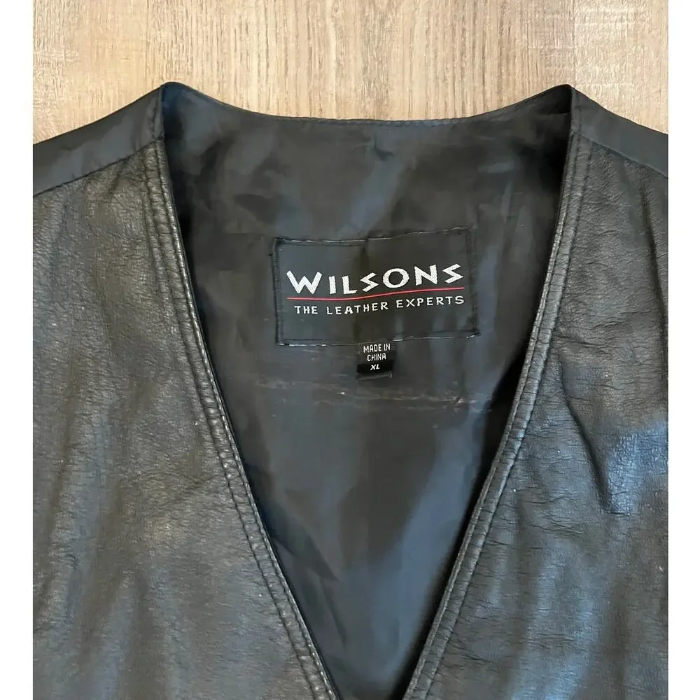 Wilsons Men's Black Leather Vest